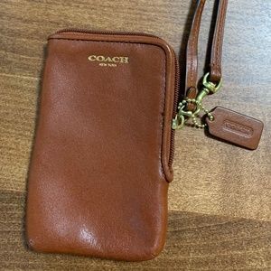 Coach Leather Wristlet/Phone Wallet